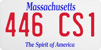 MA license plate 446CS1