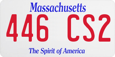 MA license plate 446CS2