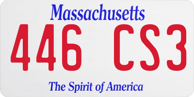 MA license plate 446CS3