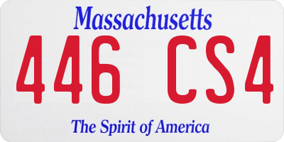 MA license plate 446CS4