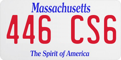 MA license plate 446CS6