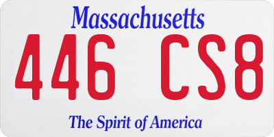 MA license plate 446CS8