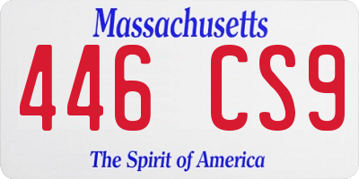 MA license plate 446CS9