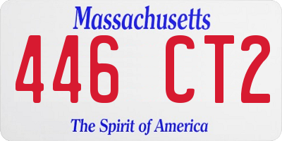 MA license plate 446CT2