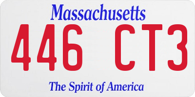 MA license plate 446CT3