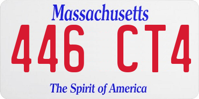 MA license plate 446CT4
