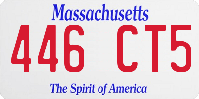 MA license plate 446CT5