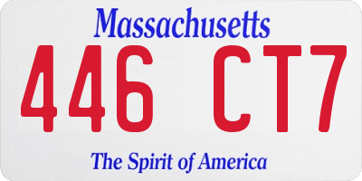 MA license plate 446CT7
