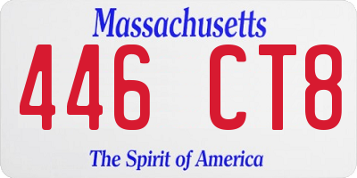 MA license plate 446CT8