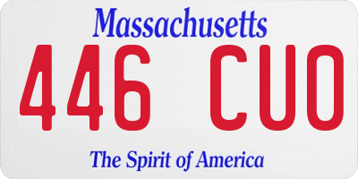 MA license plate 446CU0