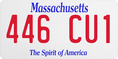 MA license plate 446CU1