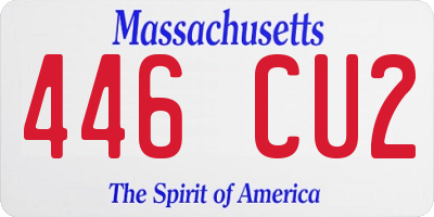 MA license plate 446CU2
