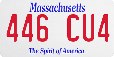 MA license plate 446CU4