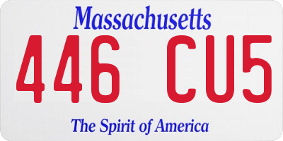 MA license plate 446CU5