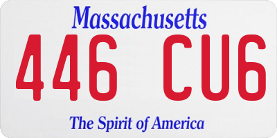 MA license plate 446CU6