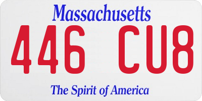 MA license plate 446CU8