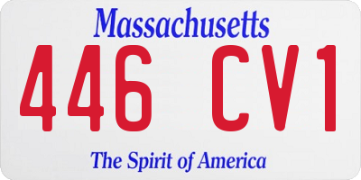 MA license plate 446CV1