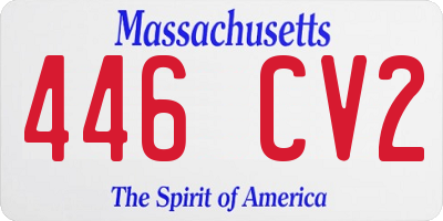 MA license plate 446CV2