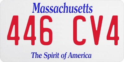 MA license plate 446CV4