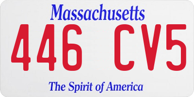 MA license plate 446CV5