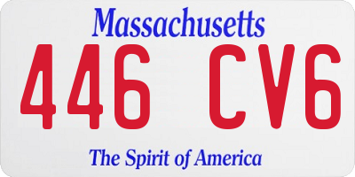 MA license plate 446CV6