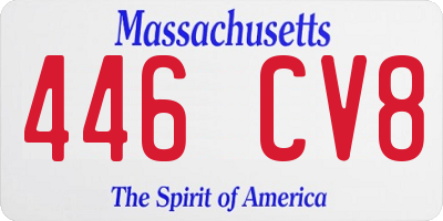 MA license plate 446CV8