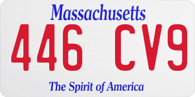 MA license plate 446CV9