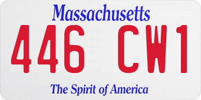 MA license plate 446CW1