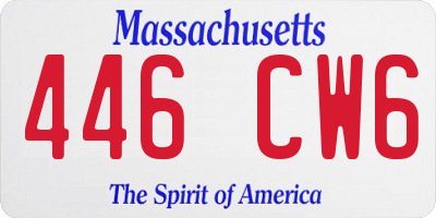 MA license plate 446CW6
