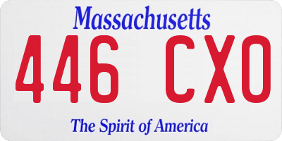 MA license plate 446CX0