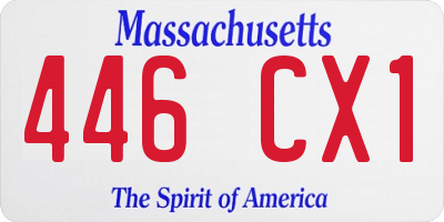 MA license plate 446CX1