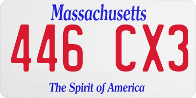 MA license plate 446CX3