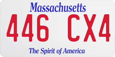 MA license plate 446CX4