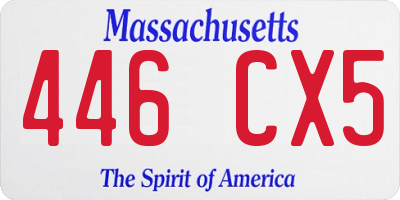 MA license plate 446CX5