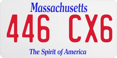 MA license plate 446CX6