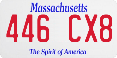 MA license plate 446CX8