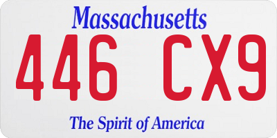MA license plate 446CX9