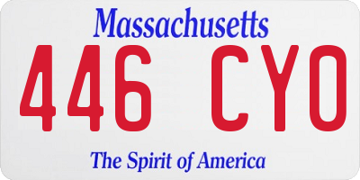MA license plate 446CY0