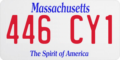 MA license plate 446CY1