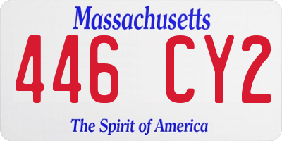 MA license plate 446CY2
