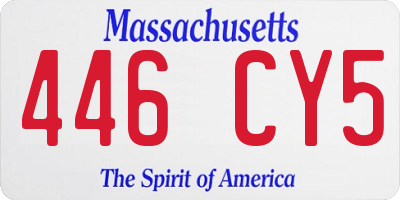 MA license plate 446CY5