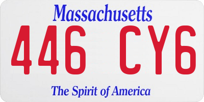 MA license plate 446CY6