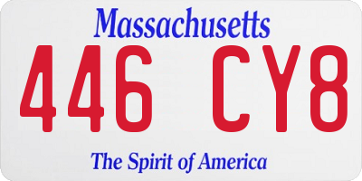 MA license plate 446CY8