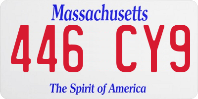 MA license plate 446CY9