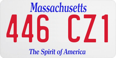 MA license plate 446CZ1