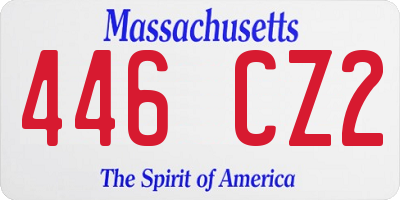 MA license plate 446CZ2