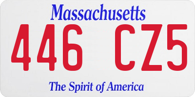MA license plate 446CZ5