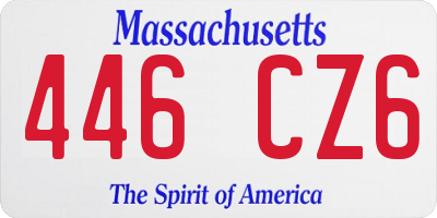 MA license plate 446CZ6