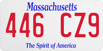 MA license plate 446CZ9