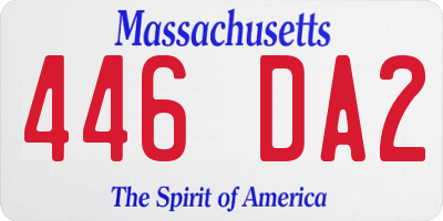 MA license plate 446DA2